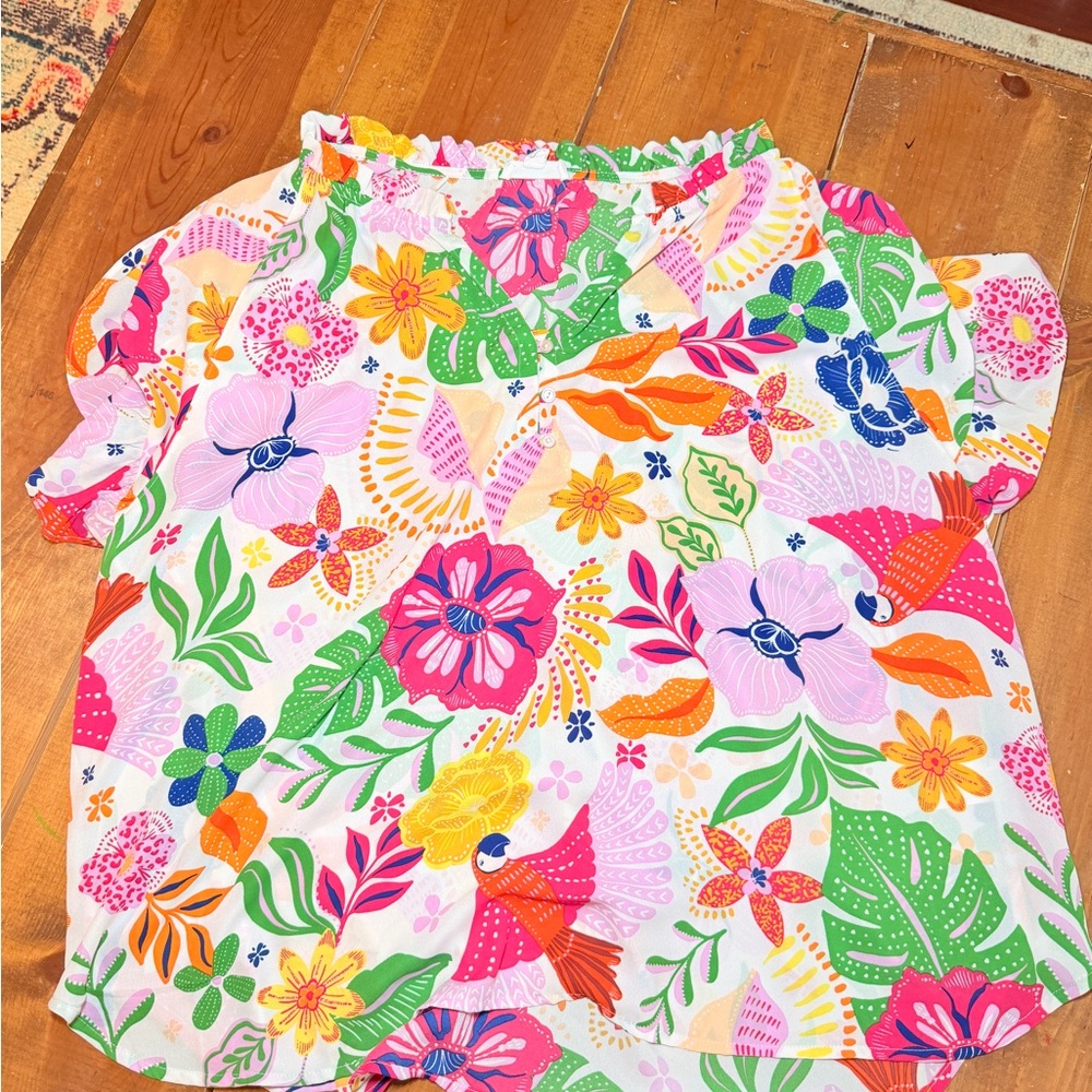 Colorful Floral Blouse
